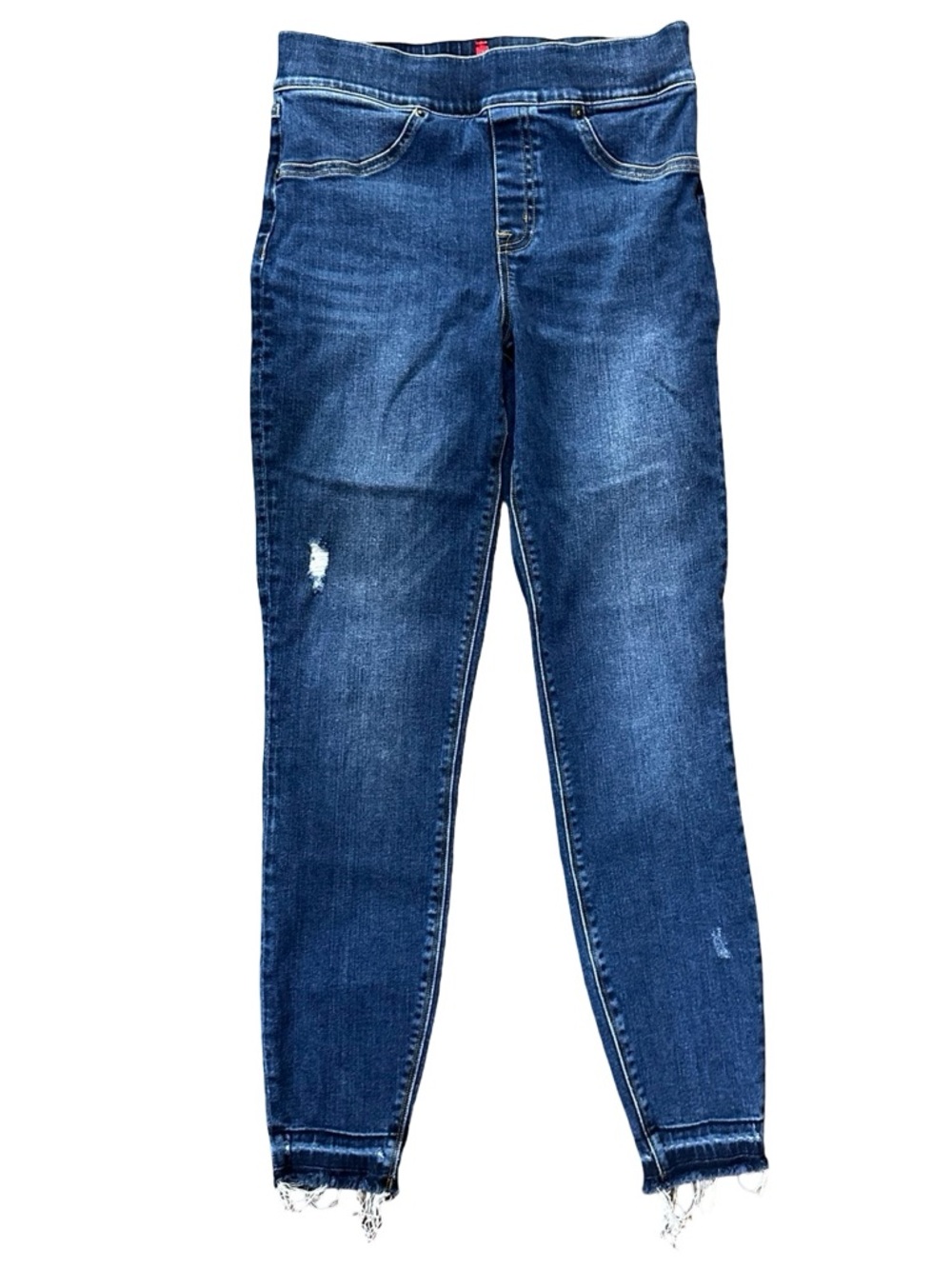 SPANX Blue Pull On Jegging Pants Small Comfy Stretch Jean Skinny Distressed